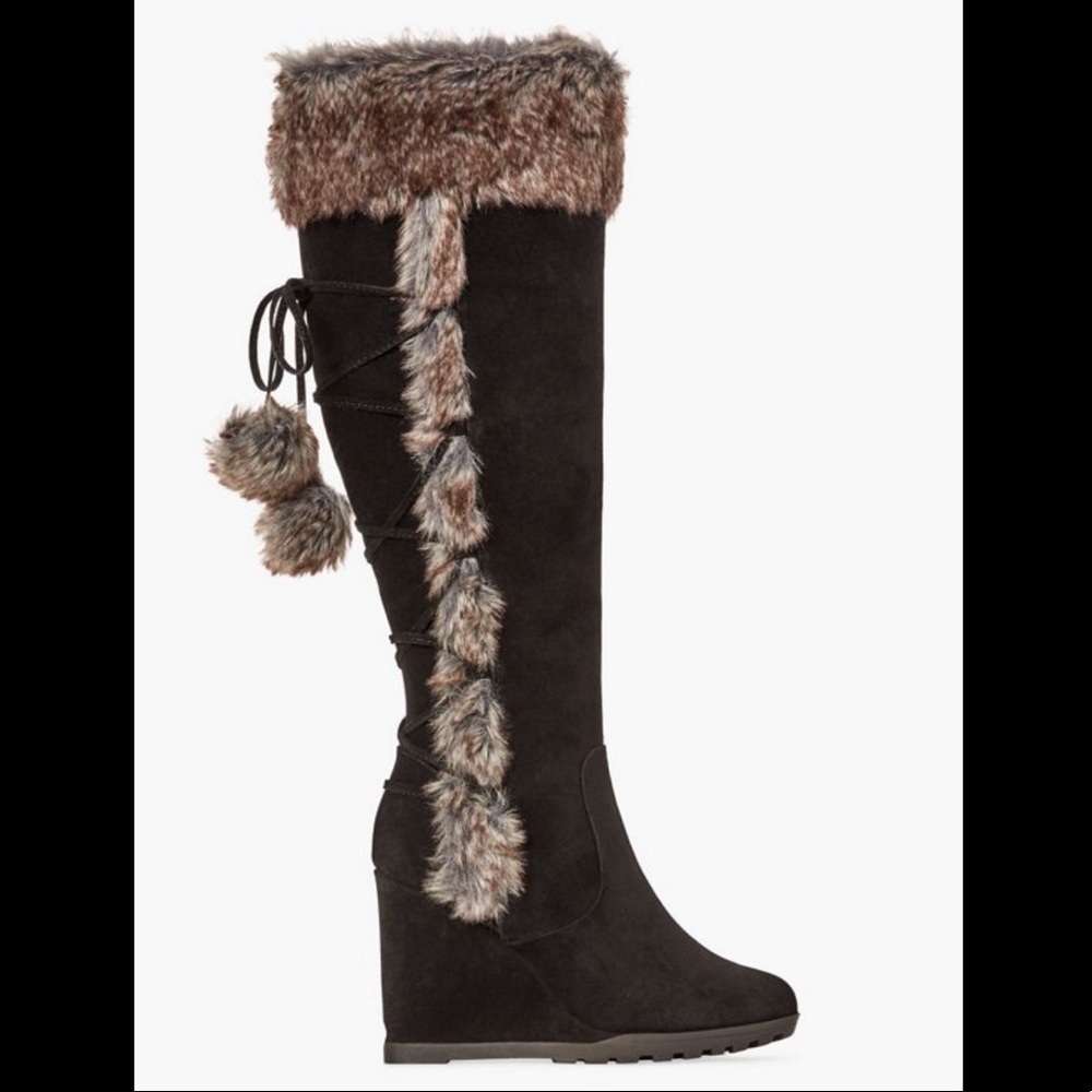 Cynthia Faux Fur Wedge Boot